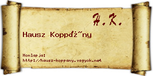Hausz Koppány névjegykártya